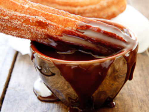 Churros with Chocolate Dip vertical