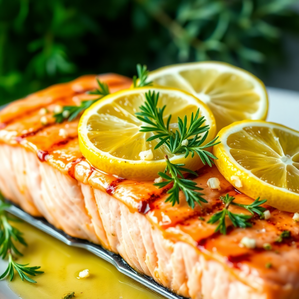 Salmon fillets coated with herb crust