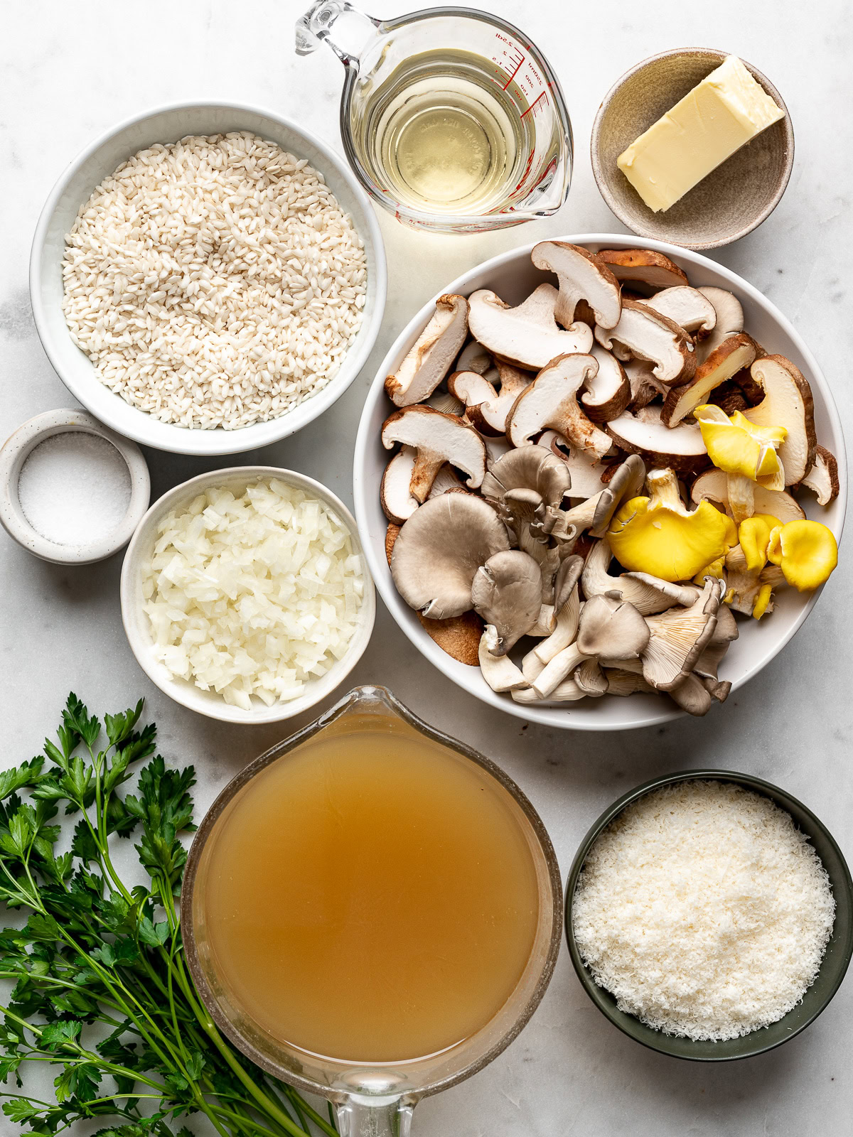 Mushroom Risotto ingredients