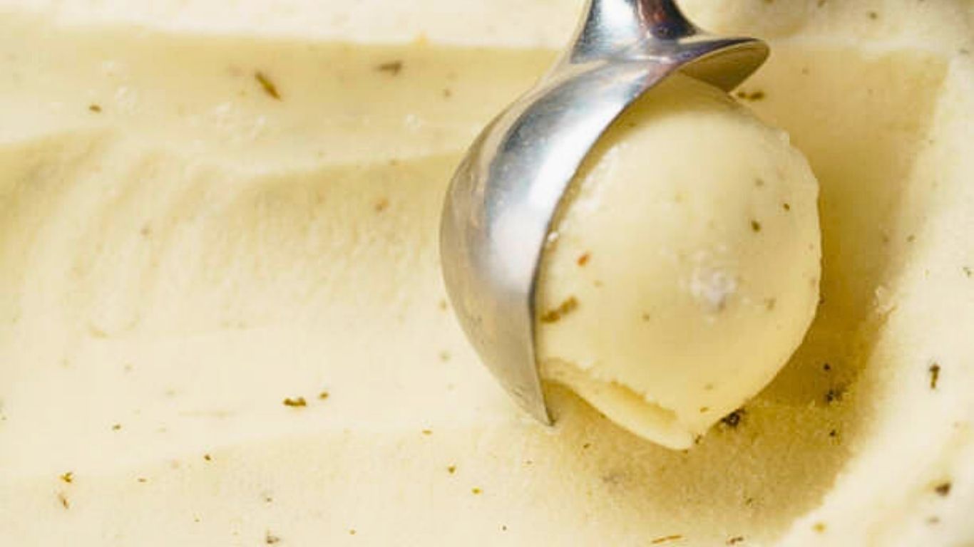 Parmesan ice cream ball