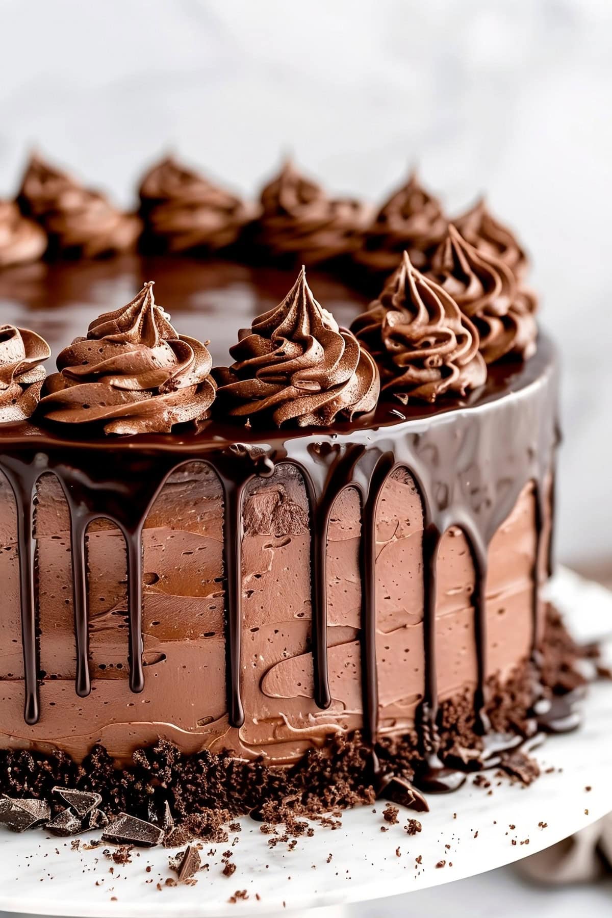 Triple Chocolate Fudge Cake vertical view