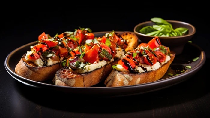 Rubbing garlic on toasted bread