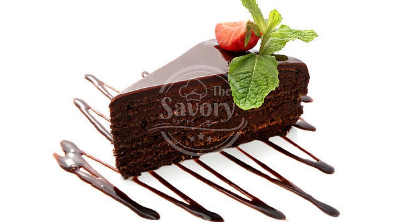 Chocolate cake slice with frosting