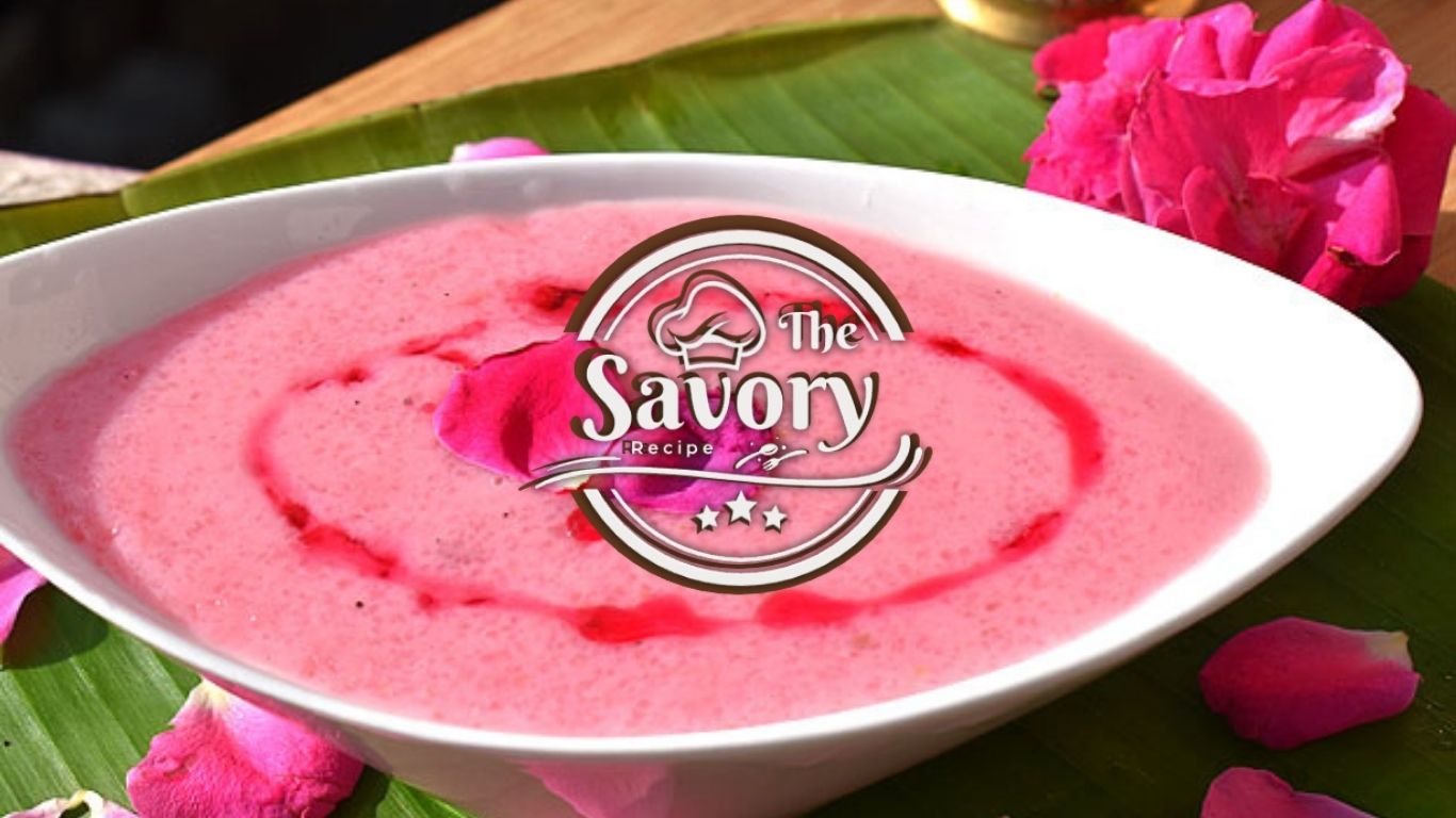 Garnished coconut semolina pudding ready to serve