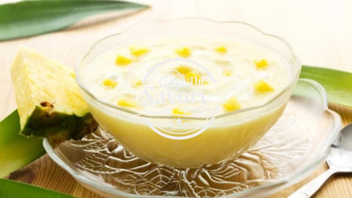 Mango coconut semolina pudding