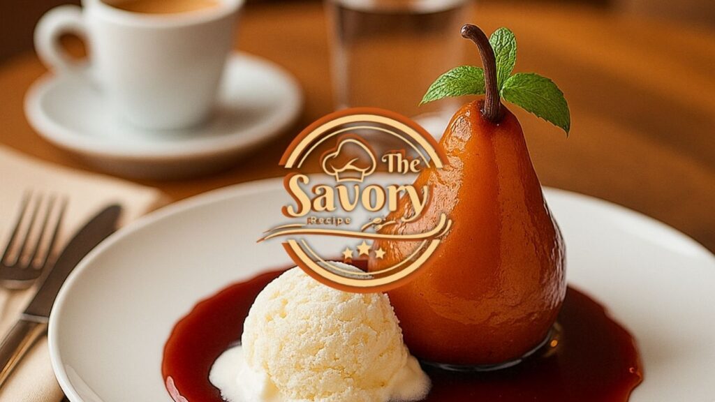 Honey-poached pears with spiced syrup