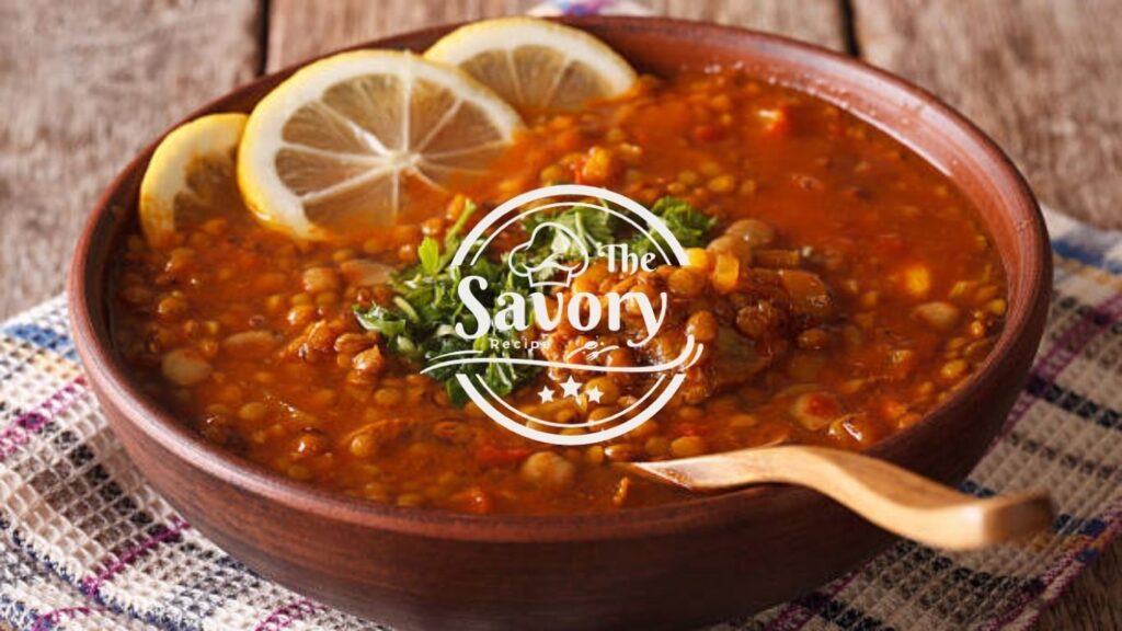 Moroccan Lentil Soup with warm spices and herbs
