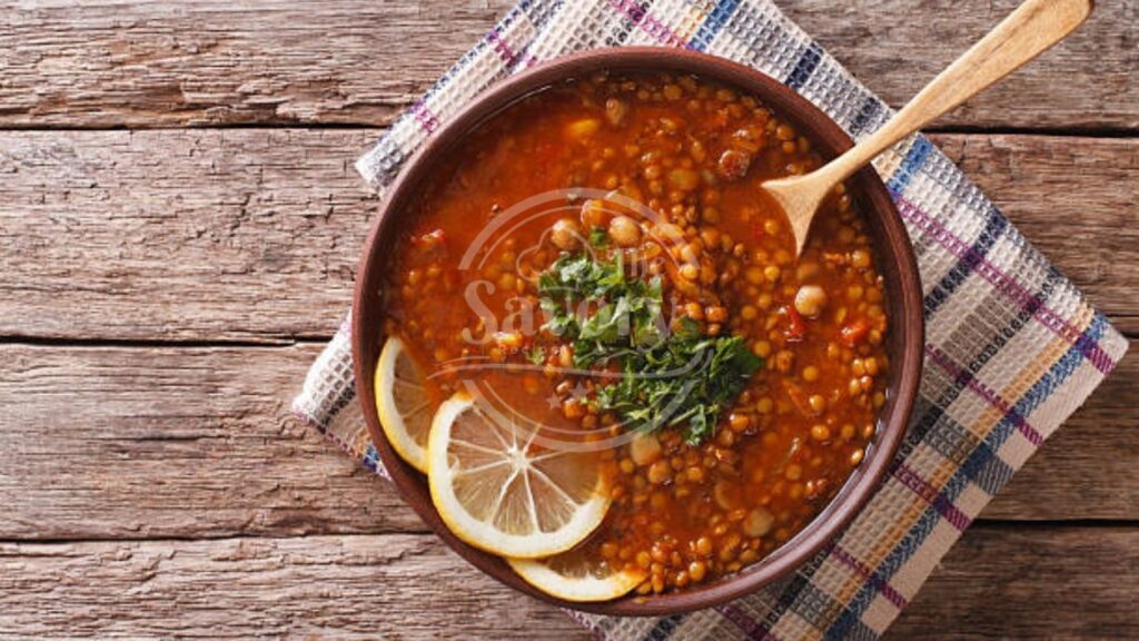 Moroccan Lentil Soup cooking with spices