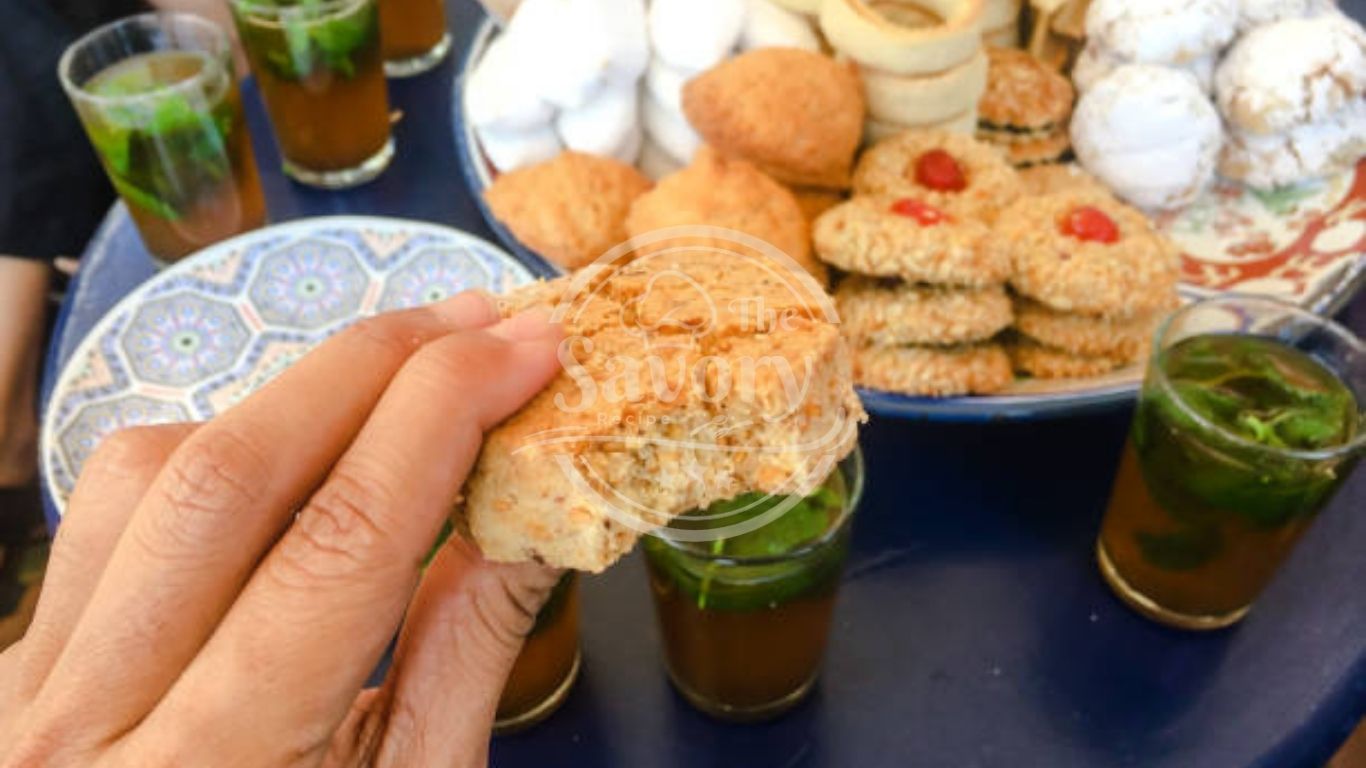 Ghriba cookies served with Moroccan tea