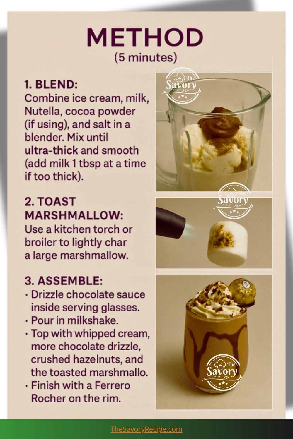 Blending Nutella milkshake to thick consistency