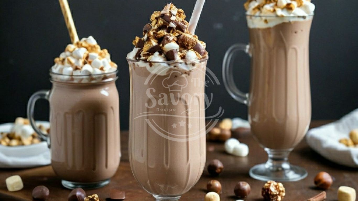 Close-up of Nutella milkshake texture