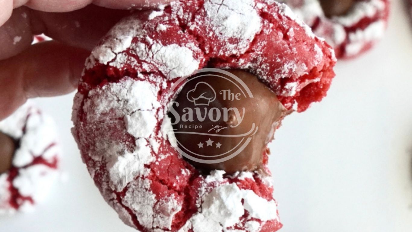 Peppermint red velvet crinkle kisses