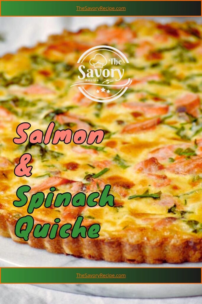 Beautifully plated salmon quiche slice