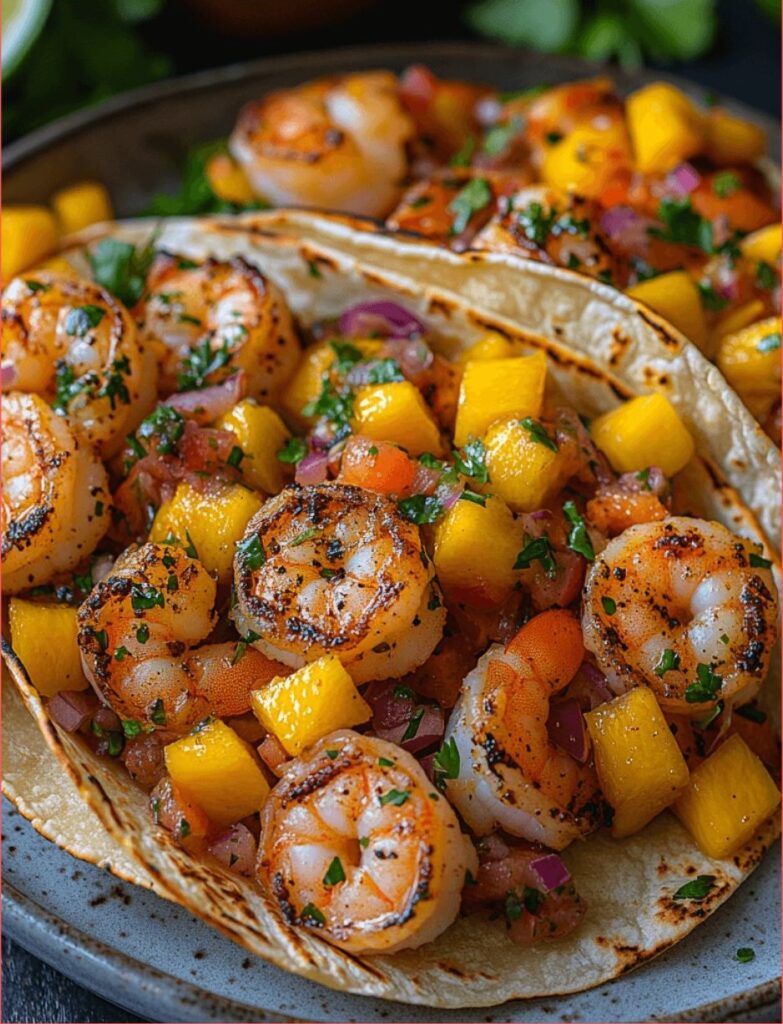 Shrimp Tacos Mango Salsa